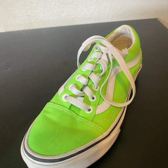 Neon green vans in perfect condition only worn once and are like new :) - Picture 3 of 11